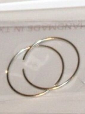 SARAH BRIGGS sterling silver thin hoop Earrings